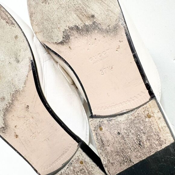 Gucci Princetown White Leather Horse Bit Slipper Mule Slide Loafer Women’s 37.5 - Picture 7 of 12